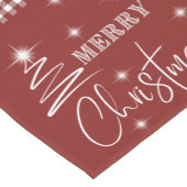 White Simplistic Frohe Weihnachtsbaum Kurzer Tischläufer (Ecke)