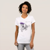 White Sketch Bike mit Lavendel Keine Unterlage T-Shirt (Vorne ganz)