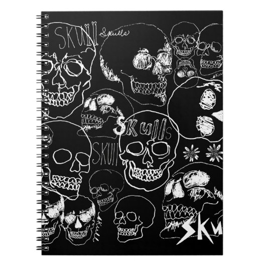 White Sketchbook Skulls Notizblock (Vorderseite)