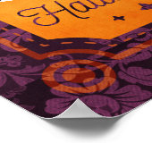 White Skull Happy Halloween Poster (Ecke)