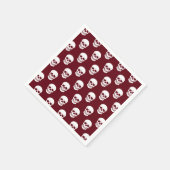 White Skull Muster auf Red Burgundy Halloween Serviette (Ecke)