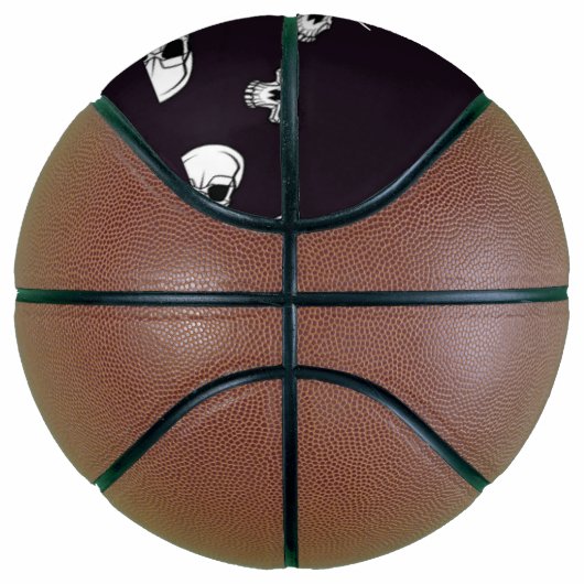 White skulls on purple pattern basketball (Rechts)