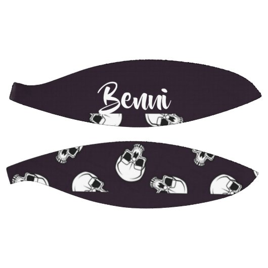 White skulls on purple pattern basketball (Panele)