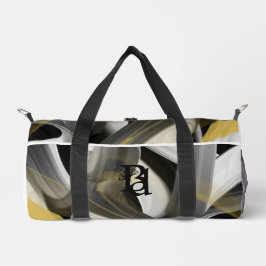White Small Duffel Bag Trend Abstrakt Black Gold Duffle Bag