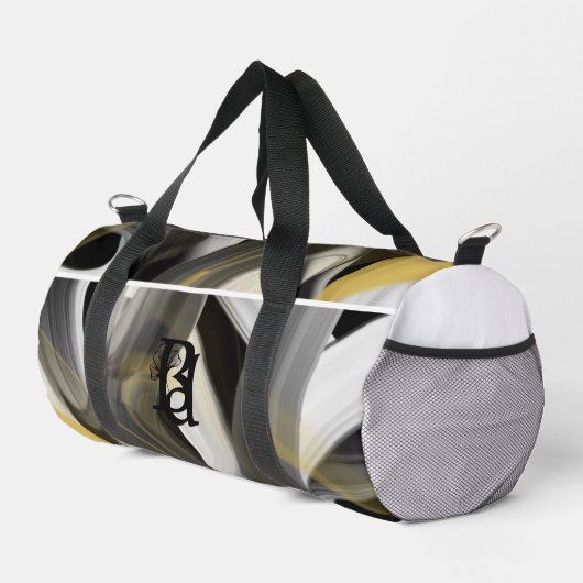 White Small Duffel Bag Trend Abstrakt Black Gold Duffle Bag (Rechte Ecke)