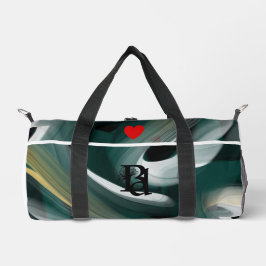 White Small Duffel Bag Trend Abstrakt Green Gold Duffle Bag