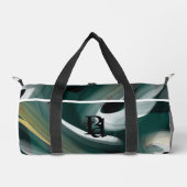 White Small Duffel Bag Trend Abstrakt Green Gold Duffle Bag (Vorderseite)