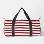 White Small Duffel Tasche mit Deep Red Line Art (Vorderseite)