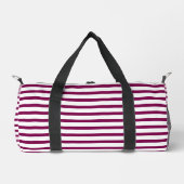 White Small Duffel Tasche mit Wine Line Art (Vorderseite)