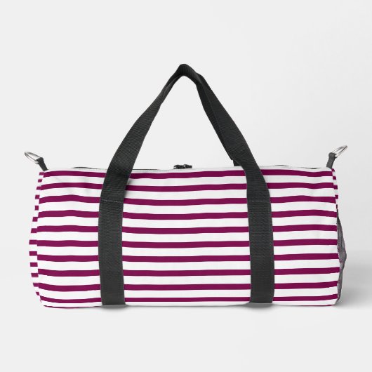 White Small Duffel Tasche mit Wine Line Art (Vorderseite)