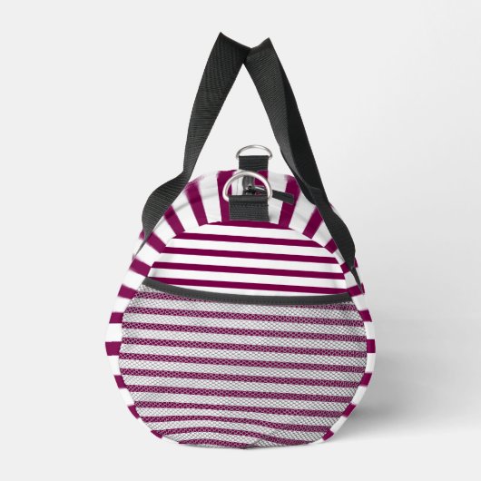 White Small Duffel Tasche mit Wine Line Art (Rechts)