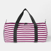 White Small Duffel Tasche mit Wine Line Art (Rückseite)