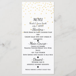 White Small Gold Confetti Speisekarte Menükarte
