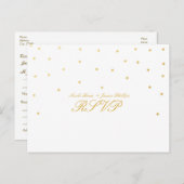 White & Small Gold Confetti UAWG Wedding Einladungspostkarte (Vorne/Hinten)