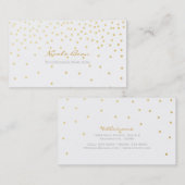 White Small Gold Foil Confetti Dos Business Card Visitenkarte (Vorne/Hinten)