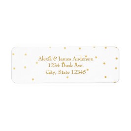 White Small Gold Foil Elegante Einladungs Labels