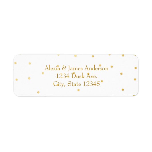 White Small Gold Foil Elegante Einladungs Labels (Vorne)