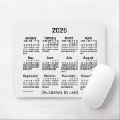 White Smoke Calendar von Janz Mouse Pad 2028 Mousepad (Mit Mouse)