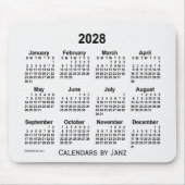 White Smoke Calendar von Janz Mouse Pad 2028 Mousepad (Vorne)