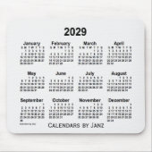 White Smoke Calendar von Janz Mouse Pad 2029 Mousepad (Vorne)