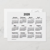 White Smoke Mini Calendar von Janz 2028 Postkarte (Vorne/Hinten)