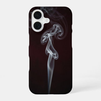 White Smoke on Black Minimal Case iPhone 16 Hülle