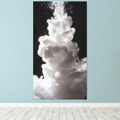 White smoke slowly rising with a black background leinwanddruck (Insitu (Holzboden))