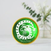 WHITE SNAKE DRAGON GOLD EMERALD GREEN GEM STONE EINLADUNG (Stehend Vorderseite)