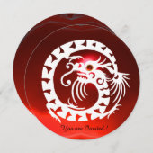 WHITE SNAKE DRAGON RED RUBY GEM STONE EINLADUNG (Vorne/Hinten)