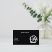 WHITE SNAKE DRAGON, RED RUBY GEMSTONE Black Paper Visitenkarte (Stehend Vorderseite)