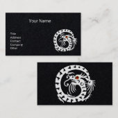 WHITE SNAKE DRAGON, RED RUBY GEMSTONE Black Paper Visitenkarte (Vorne/Hinten)