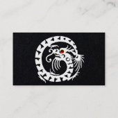 WHITE SNAKE DRAGON, RED RUBY GEMSTONE Black Paper Visitenkarte (Rückseite)