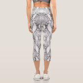 White Snake Skin Print Capri Leggings (Rückseite)