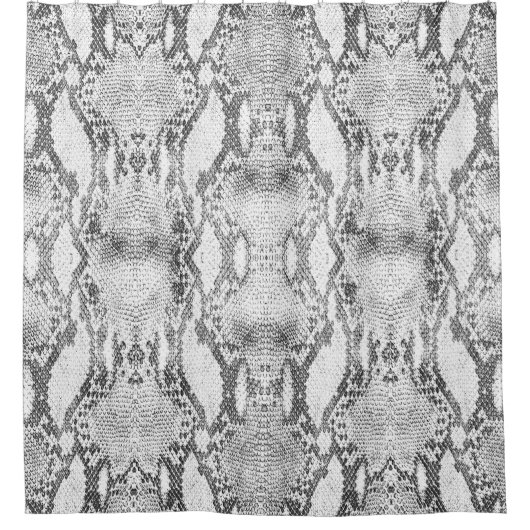 White Snake Skin Print Duschvorhang (Vorderseite)