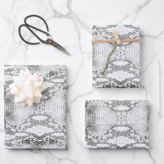White Snake Skin Print Geschenkpapier Set (Vorderseite)