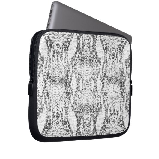 White Snake Skin Print Laptopschutzhülle (Vorne Rechts)