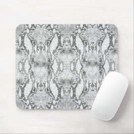 White Snake Skin Print Mousepad