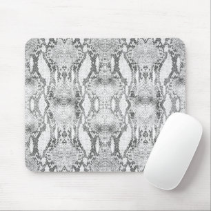 White Snake Skin Print Mousepad