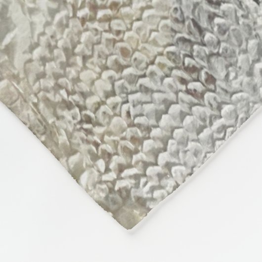White Snake Skin Throw Blanket Fleecedecke (Ecke)