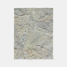 White Snake Skin Throw Blanket Fleecedecke