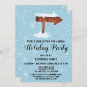 White Snow Blue Company Holiday Party Einladung (Vorne/Hinten)