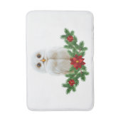 White Snow Christmas Owl Badematte (Vorderseite Vertikal)
