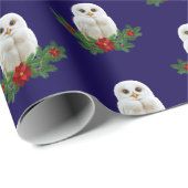 White Snow Christmas Owl Geschenkpapier (Rolleneckpunkt)