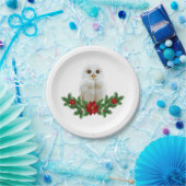 White Snow Christmas Owl Pappteller (Party)