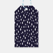 White Snow Dot Pattern Satin Geschenkanhänger (Rückseite)