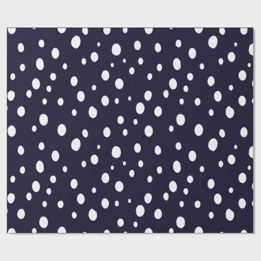 White Snow Dot Pattern Satin Geschenkpapier (Flach)