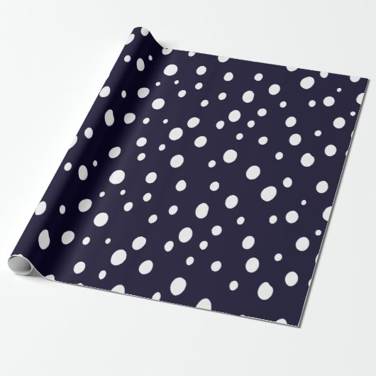 White Snow Dot Pattern Satin Geschenkpapier (Ungerollt)