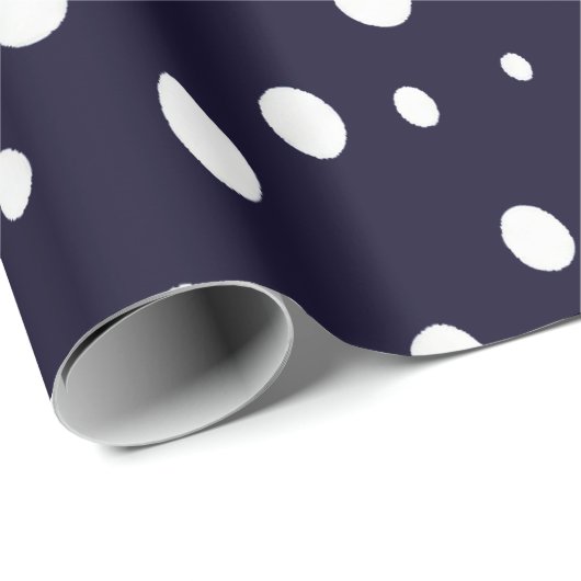 White Snow Dot Pattern Satin Geschenkpapier (Rolleneckpunkt)