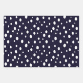 White Snow Dot Pattern Satin Geschenkpapier Set (Vorderseite 2)