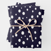 White Snow Dot Pattern Satin Geschenkpapier Set (Beispiel)